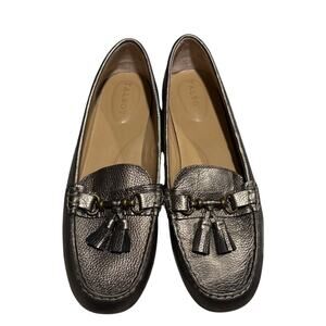 Talbots Pewter Metallic Tassel Bit Loafers